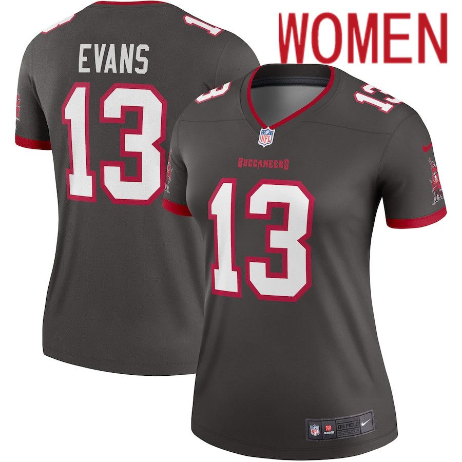 Women Tampa Bay Buccaneers 13 Mike Evans Nike Pewter Alternate Legend NFL Jersey